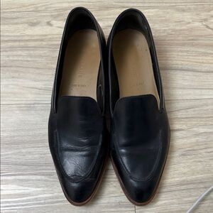 Black genuine Leather Slip-On Loafers size 9.5